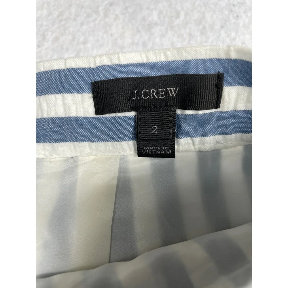 J.Crew Womens High Waist Blue White Striped Wrap Mini Skirt Side Tie Size‎ 2